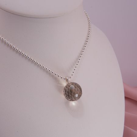 Anhänger Rauchquarz Kugel facettiert Silber Öse